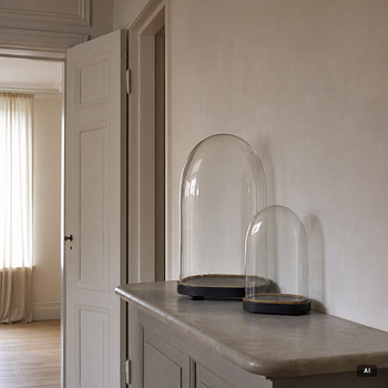 Two glass domes, 19th Century.