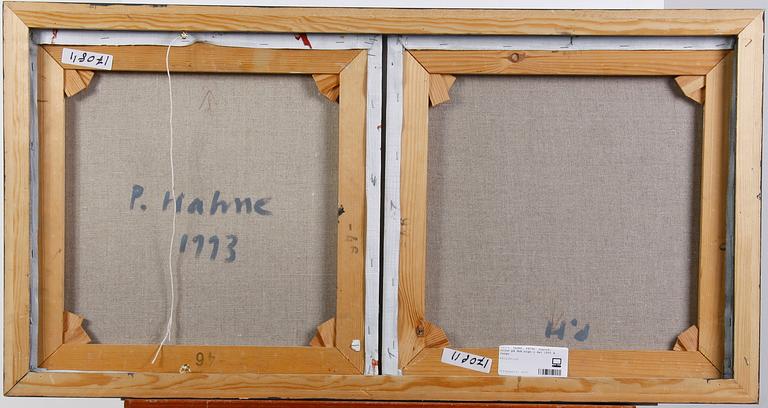 HAHNE, PETER. Diptyk, oljor på duk,sign o dat 1993 à tergo.