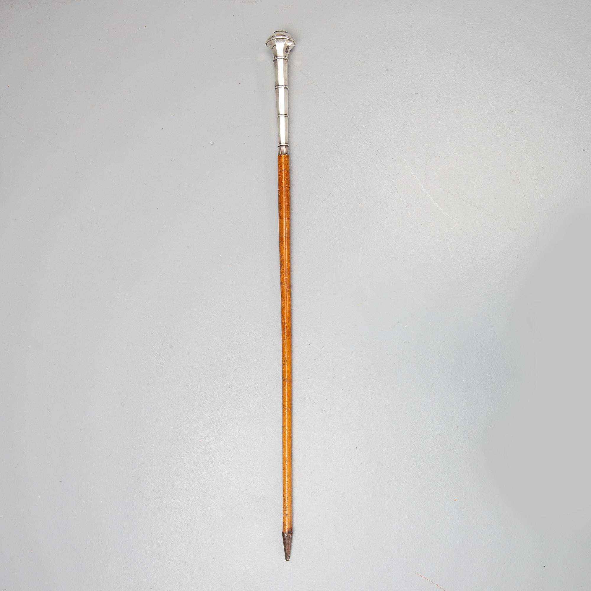 Kommandostav/ordensstav, med beslag i silver, Bröderna Lundqvist AB, Falun 1927.