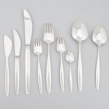 Tias Eckhoff, bestickuppsättning, 81 delar, sterlingsilver, "Cypress", Georg Jensen, Köpenhamn, Danmark.
