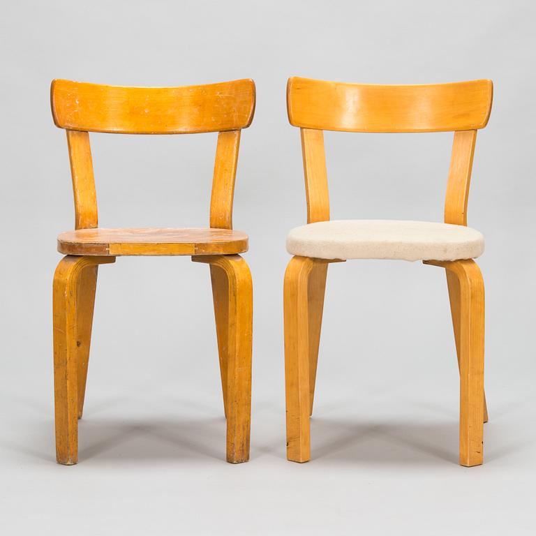 Alvar Aalto, two mid-20th century '69' chairs for O.Y. Huonekalu- ja Rakennustyötehdas A.B.