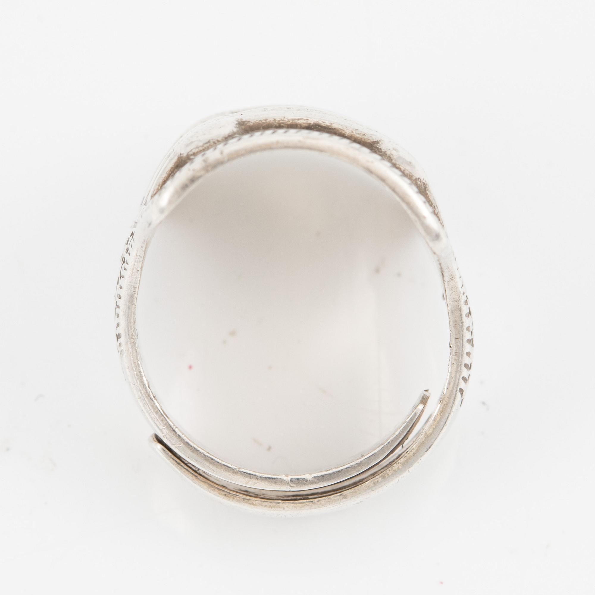 Ring, David Andersen, sterlingsilver, Norge.