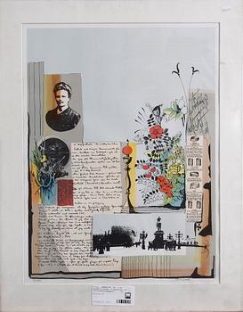 LUNDQVIST, BO, 5 st handkolorerade litografier, ur "Strindbergsmappen". Numr. 5/290.