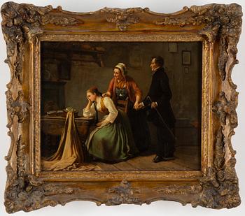 Carl Wilhelm Hübner, oil on panel, signed and dated 1876.