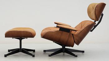 FÅTÖLJ samt FOTPALL, "Lounge chair" George Mulhauser, Plycraft, 1960-tal.