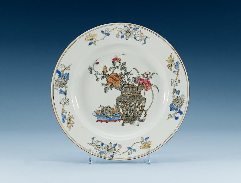 A set of four famille rose plates, Qing dynasty, early Qianlong, circa 1740.