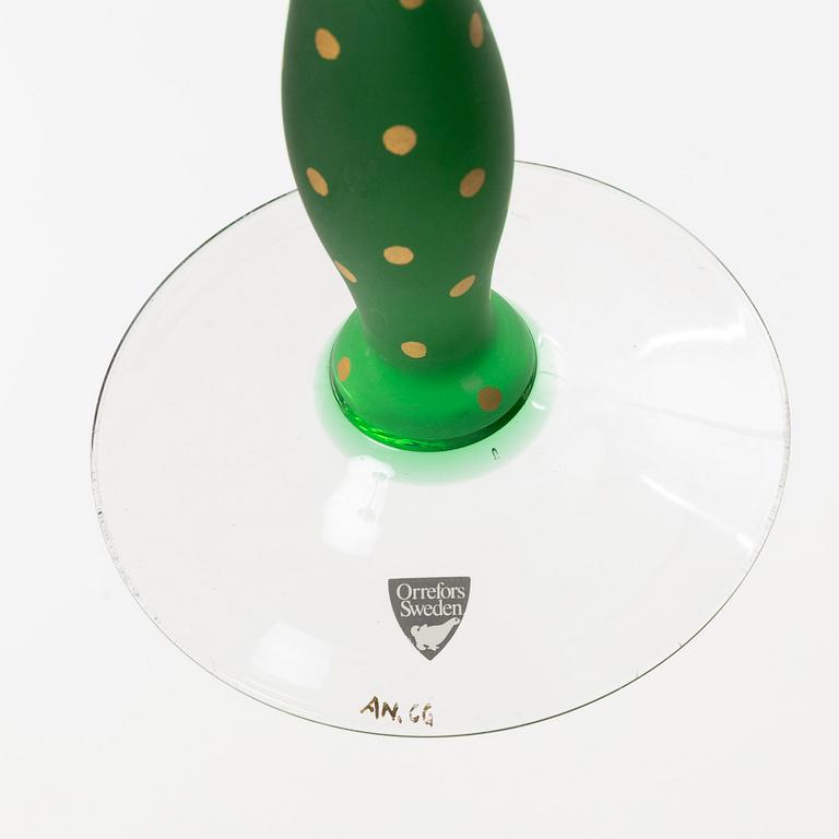 Anne Nilsson, A pair of "Celeste" glass candle holders, Orrefors.