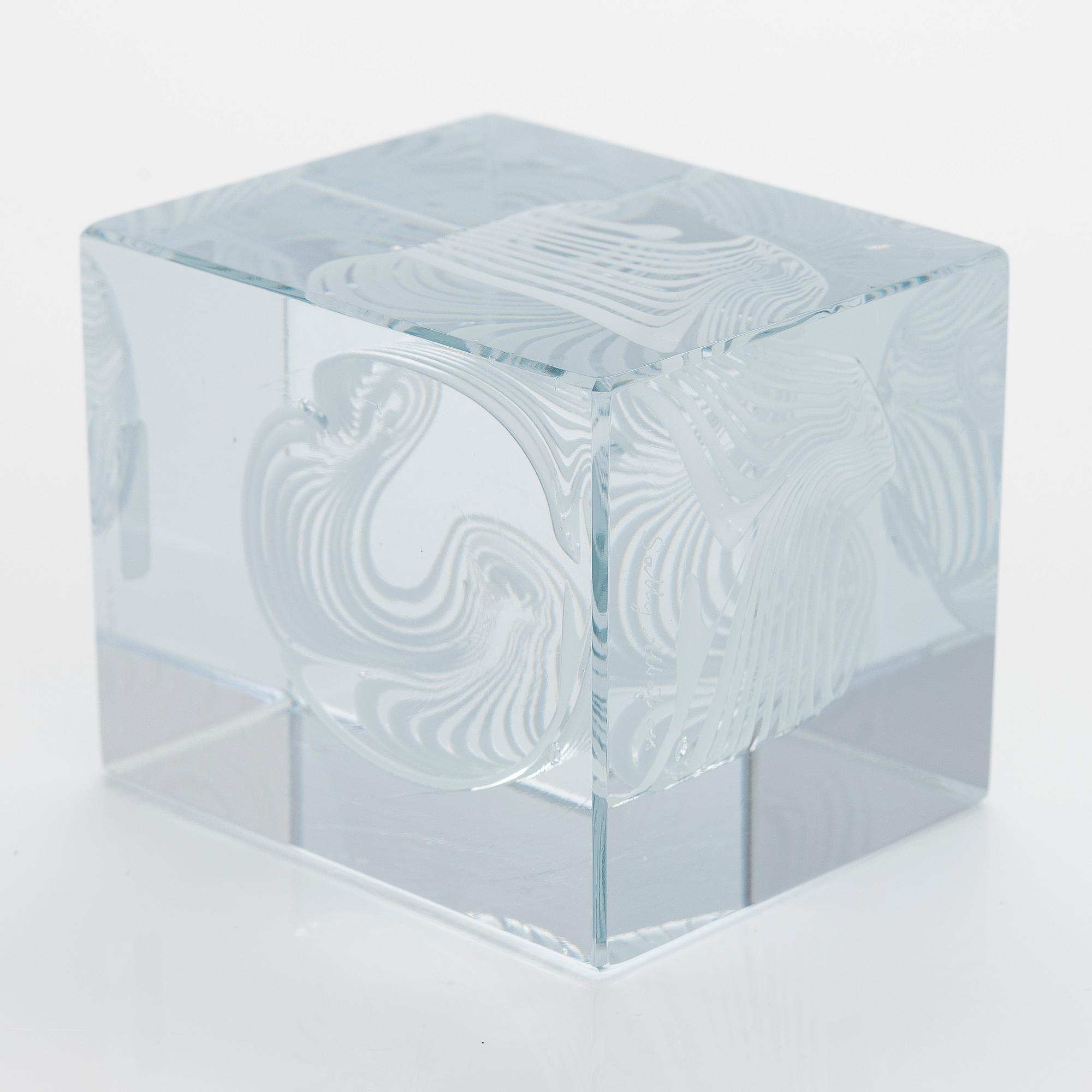 Oiva Toikka, specialkub, "Sally Albatross", signerad Oiva Toikka Nuutajärvi Notsjö.