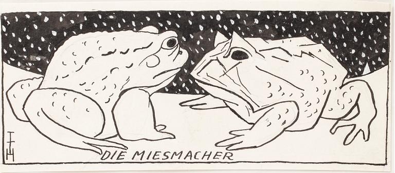 THOMAS THEODOR HEINE, Tuschteckning, signerad.