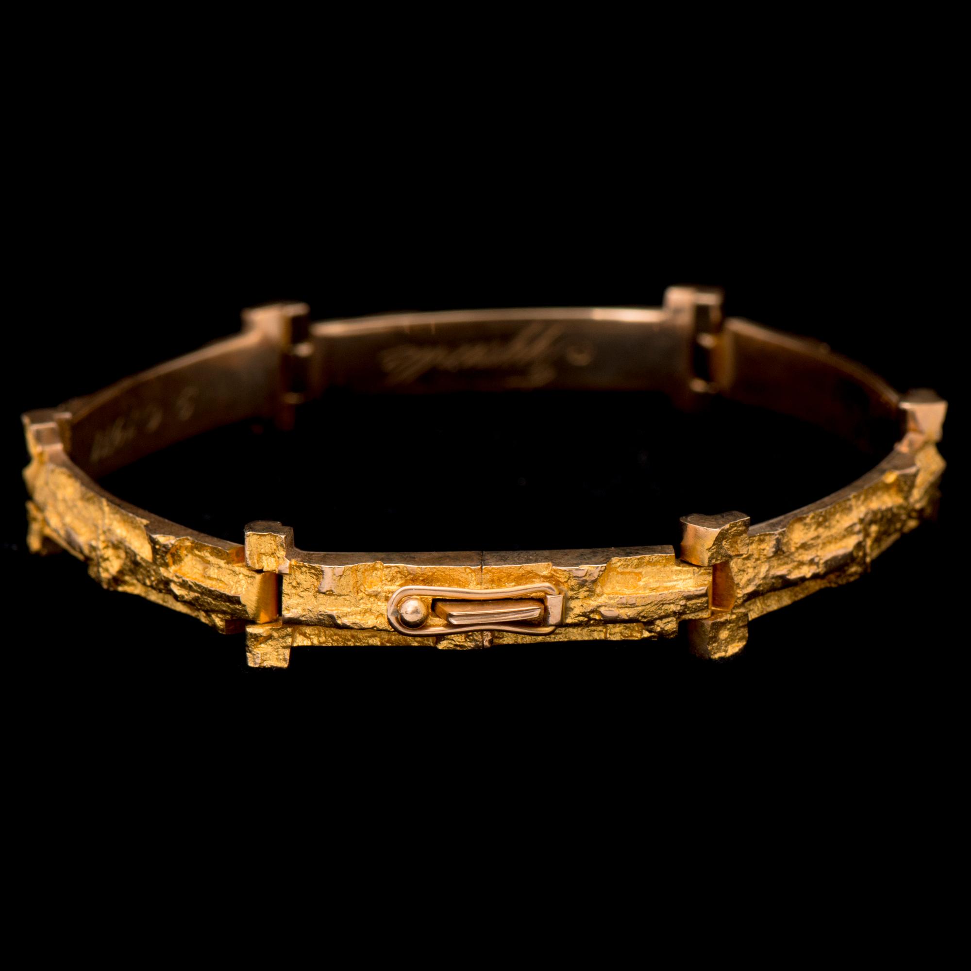 BJÖRN WECKSTRÖM, ARMBAND, "Tundra", 14K guld. Lapponia 1967.