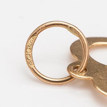 Two 14K gold pendants one with a diamond ca. 0.0025 ct.