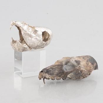 Lars Arby, två sterling silver skulpturer, Göteborg 1982.