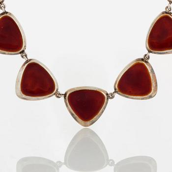 A WA Bolin necklace in silver with enamel decoration.