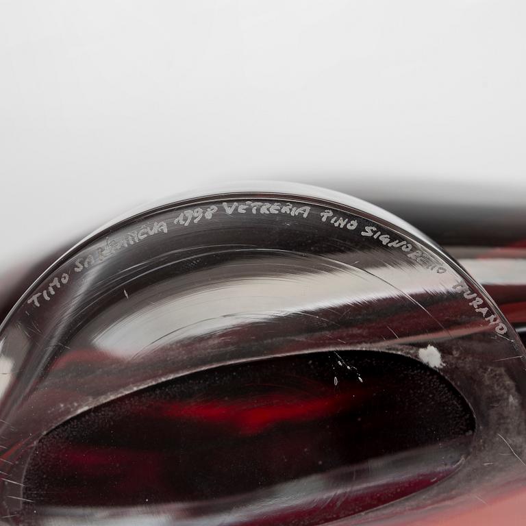 Timo Sarpaneva, skulptur, "Clamitatio" (Skriket) signerad Timo Sarpaneva 1998 Pino Signoretto Murano.