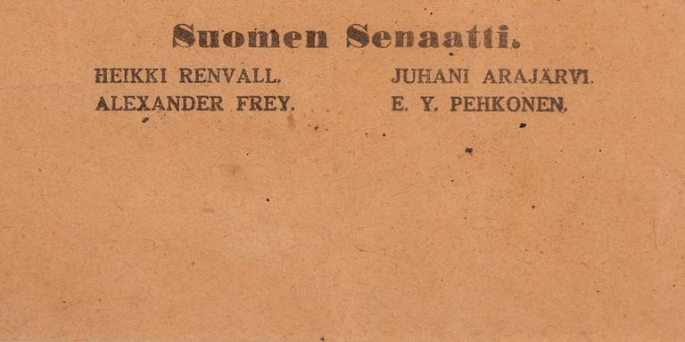 DEKLARATION, av Finlands Senat, daterad 1 februari 1918.