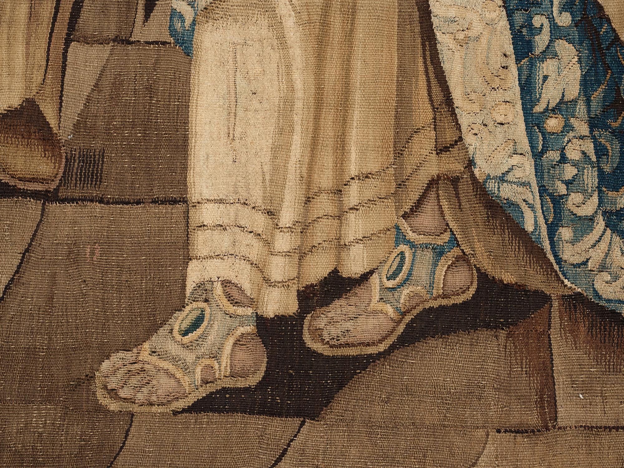 Vävd tapet, "Drottningen av Saba", gobelängteknik, ca 224-229 x 289-291, Flandern 1600-tal.