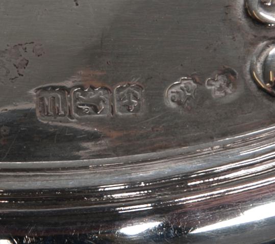 TOALETTSET, 6 delar, silver, Birmingham, 1918-1919.