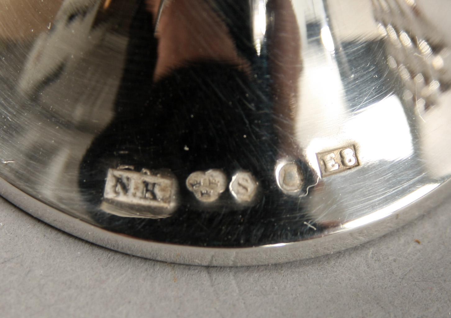 ÄGGKOPPAR, 12 st, silver, Stockholm 1931.
