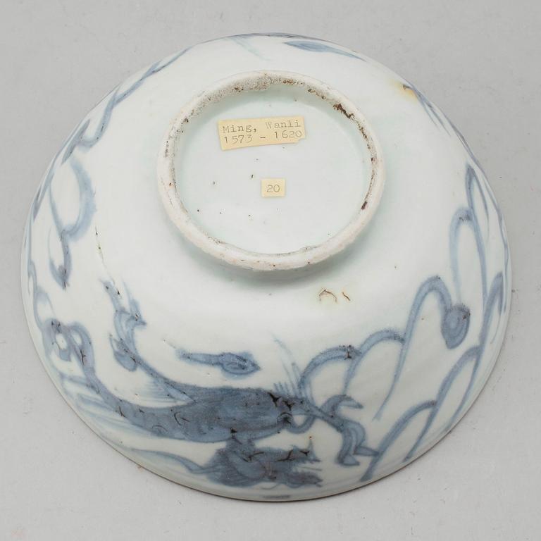 SKÅL, porslin, Kina, Ming Wanli 1500-/1600-tal.