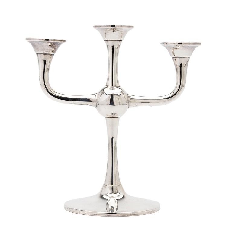 Candelabrum, silver, Karl J Ottesen, Norway, late 20th century.