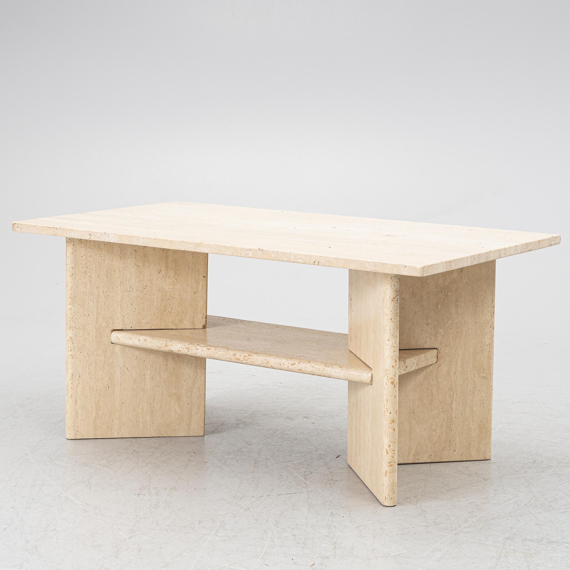 Coffee table, travertine, 1980s.