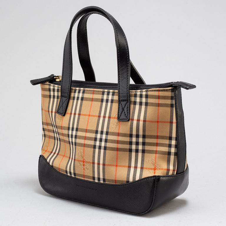 BURBERRY, Plaid Canvas Handbag.