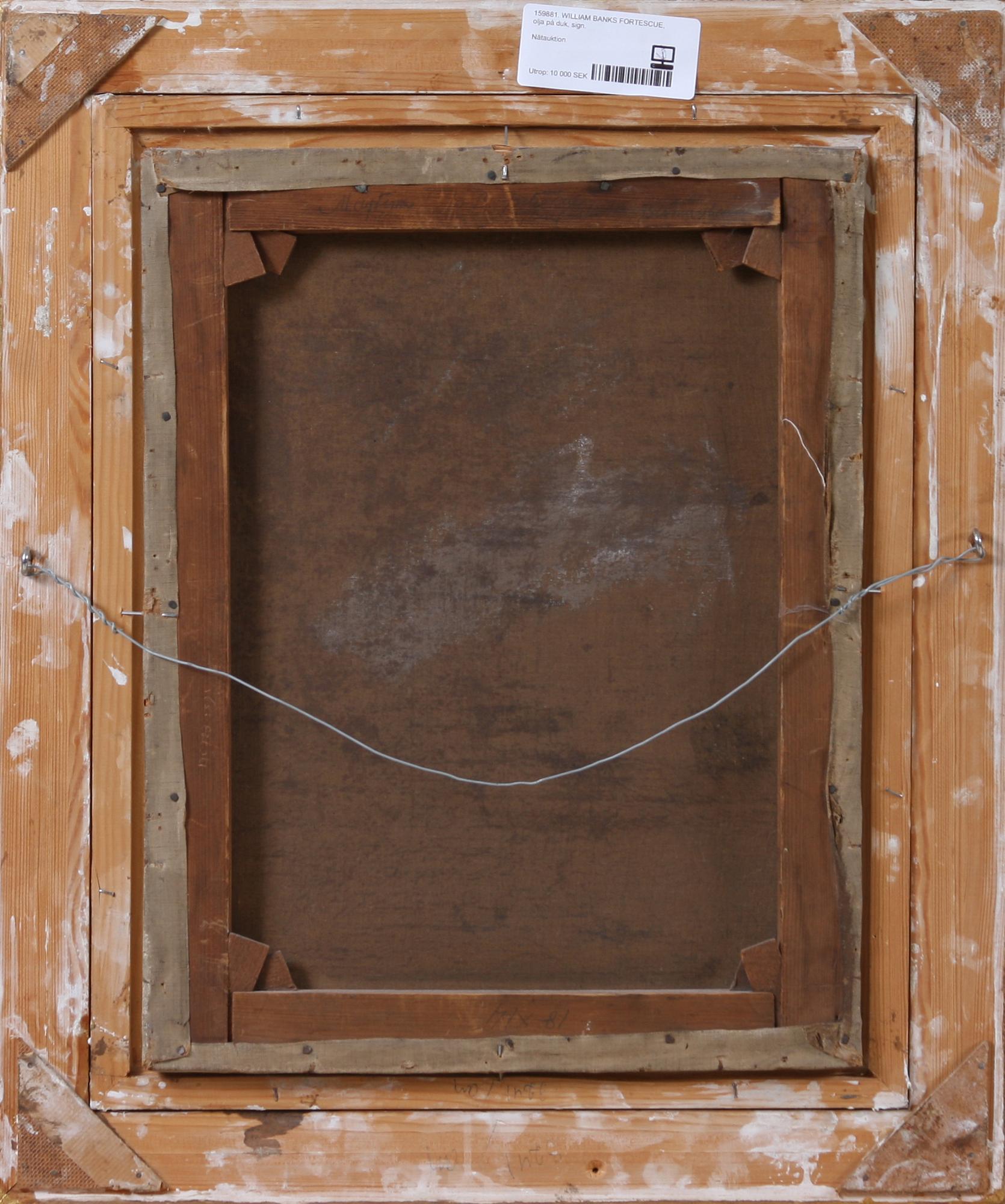 WILLIAM BANKS FORTESCUE, tillskriven, olja på duk, sign.