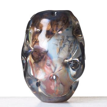Per B. Sundberg, a unique "Fabula" glass vase, Orrefors, Sweden 2000.