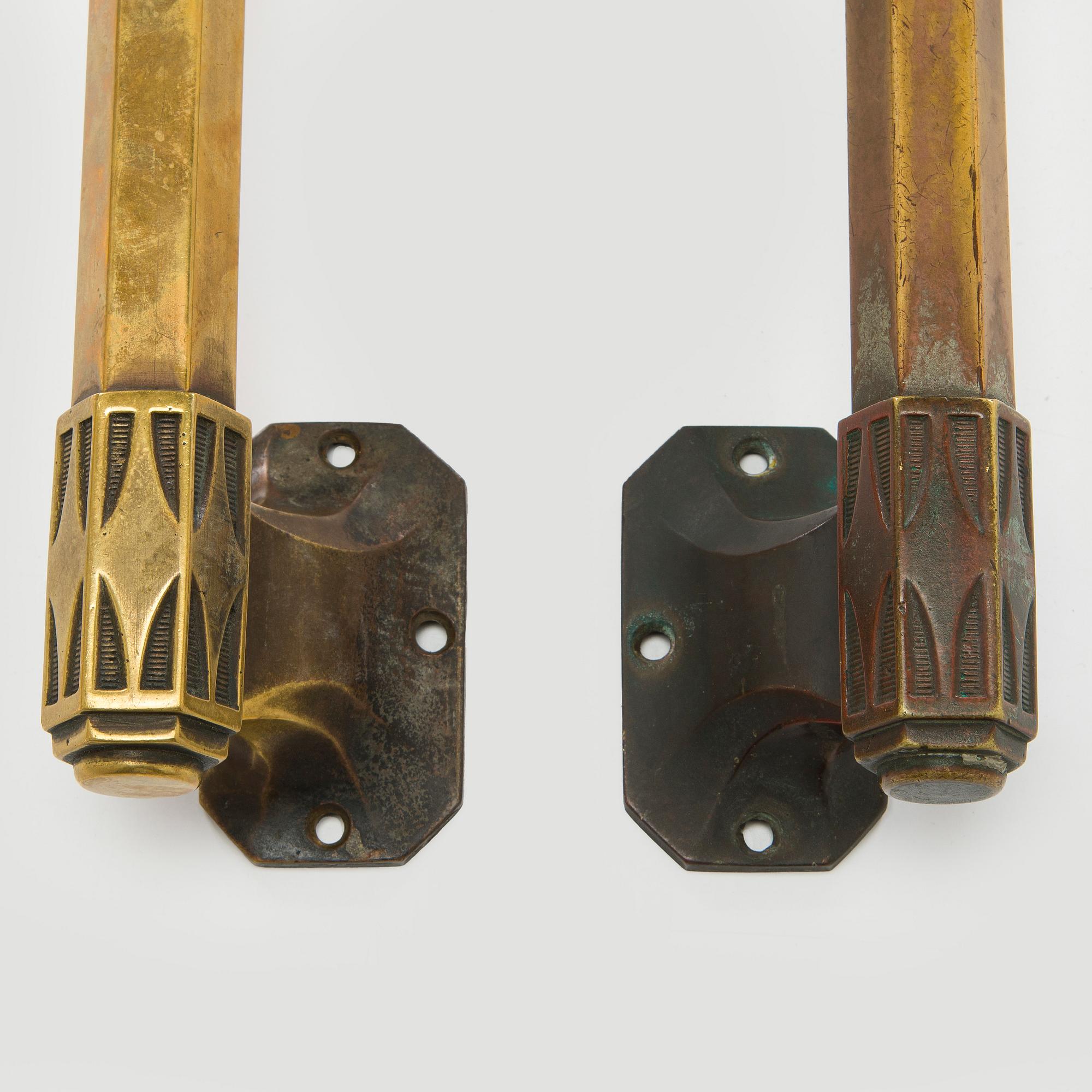 Door handles, 2 pcs, exterior and interior handles, 1920s.