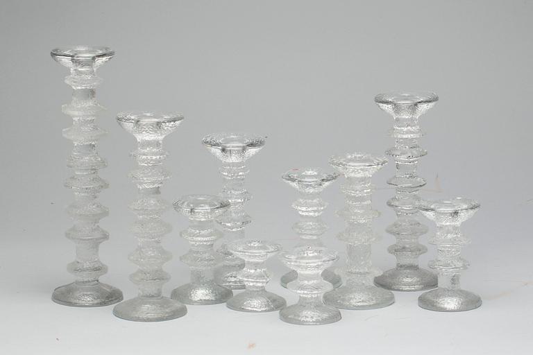 LJUSSTAKAR, 10 stycken, "Festivo", Timo Sarpaneva, Iittala, 1900-talets andra hälft.