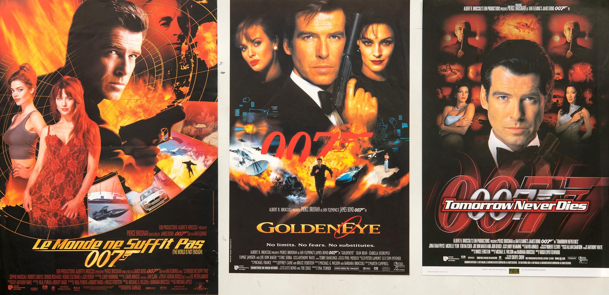 Filmaffischer, 3 st, James Bond.