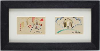 Agnes Cleve, water colours, 2, framed together, 1916-17, signed.