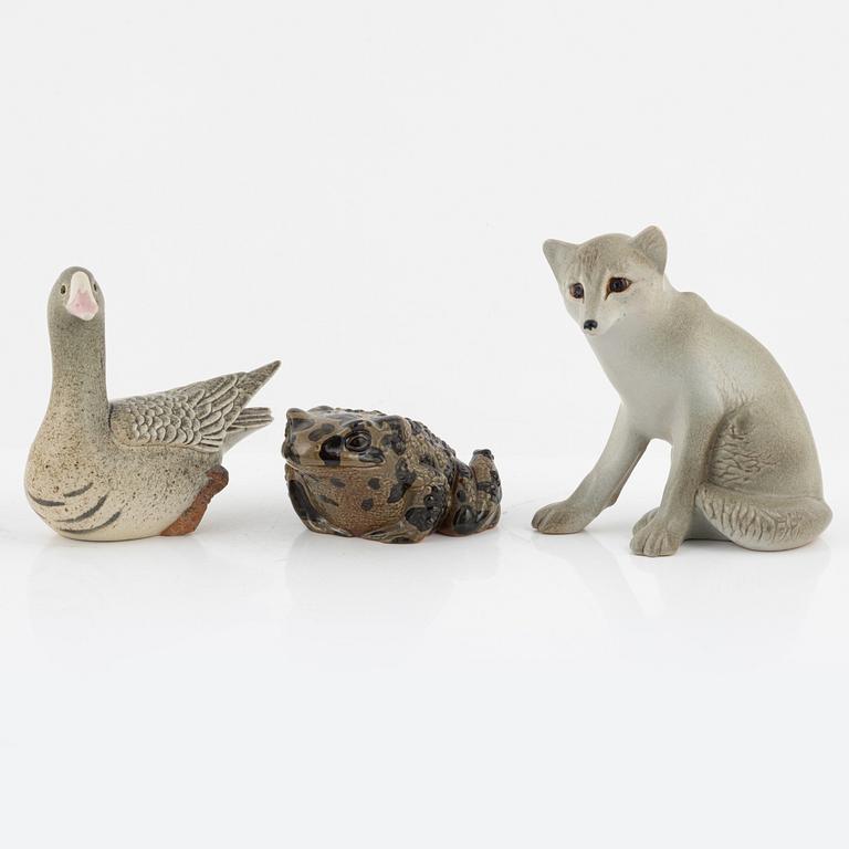 Paul Hoff, five stoneware figurines, for Nordiska Kompaniet in cooperation with WWF, Gustavsberg.