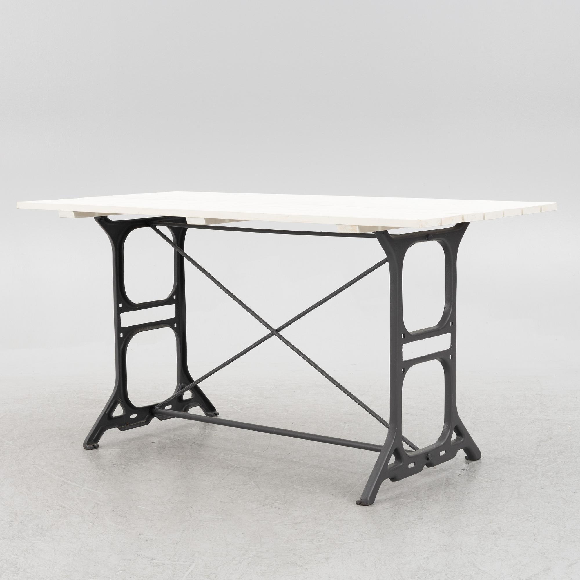 A contemporary garden table.