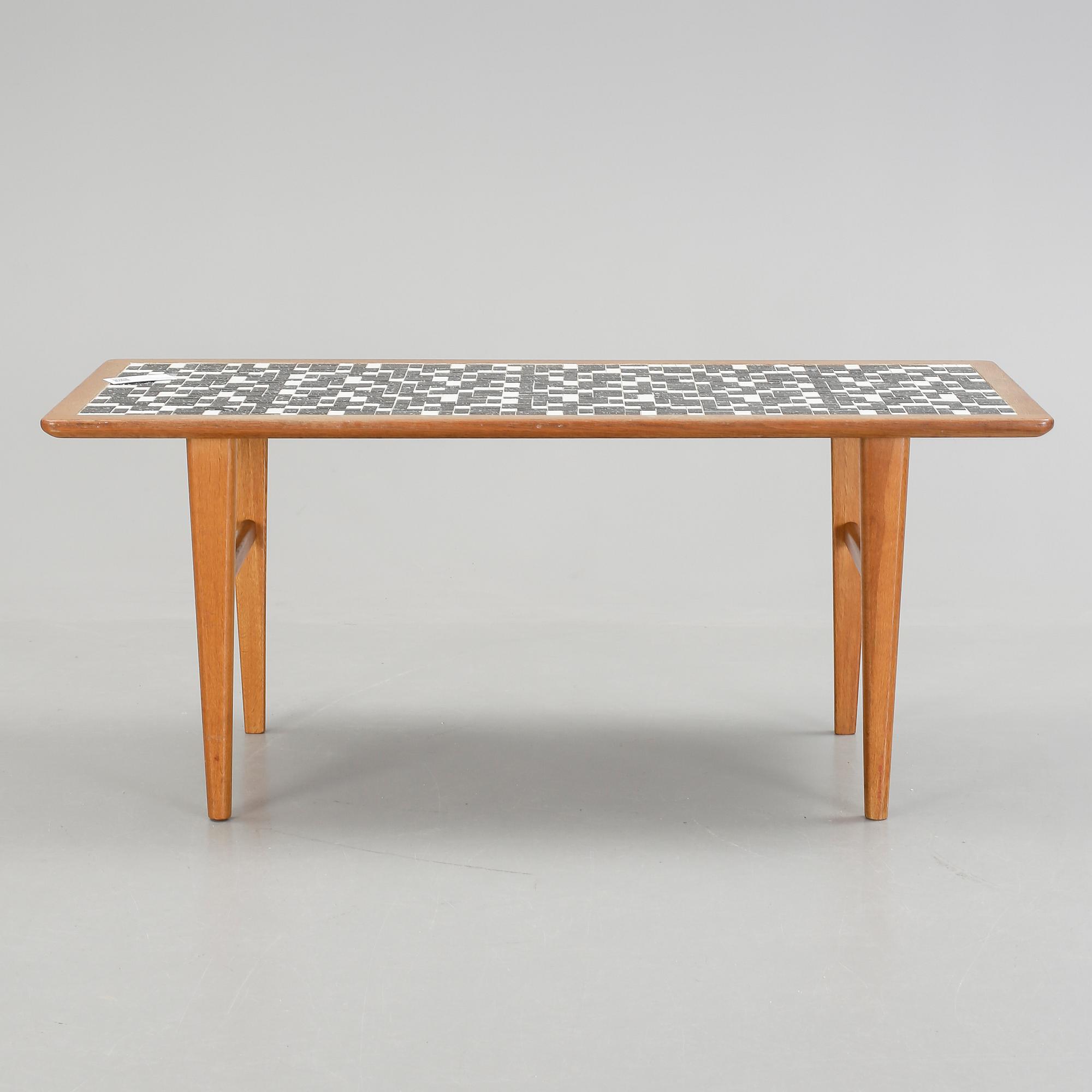 SOFFBORD, teak samt mosaik, 1950-/60-tal.