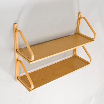 Alvar Aalto, a 1960s model 2-112 wall shelf, Artek.