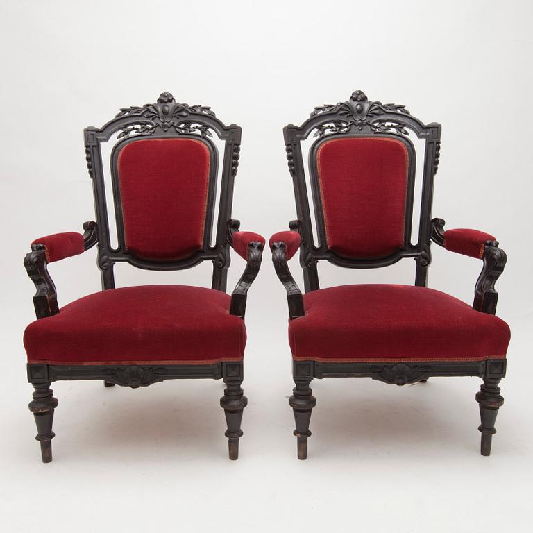 STOLAR, ett par, nyrenässans, 1800-talets slut.