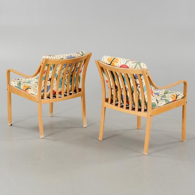 A pair of armchairs designed by Fredrik A Kayser from Vatne Mobler in Norway.