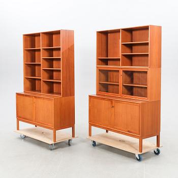 Alf Svensson bookshelves, 2 pcs "Norrland", Bjästa Möbelsnickeri AB, 1960s.