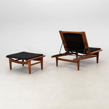 Hans J. Wegner, fåtölj med pall/dagbädd, GE-01 Getama Danmark 1900-talets senare del.
