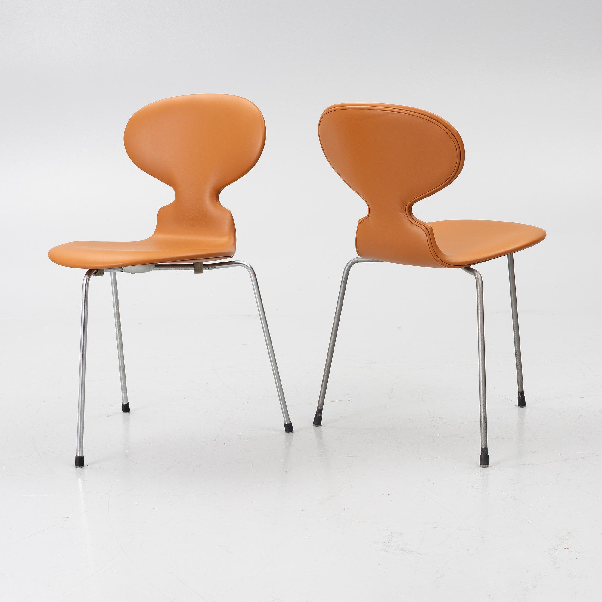 Arne Jacobsen, Chairs, 6, “Ant”, Fritz Hansen, 1950s/60s.