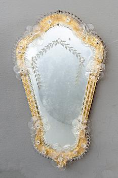 Four mid 20th century mirrors from Murano, Venice Italy.