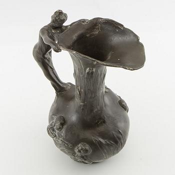 Jean-Maurice Petizon, Vase, Art Nouveau, pewter, France.