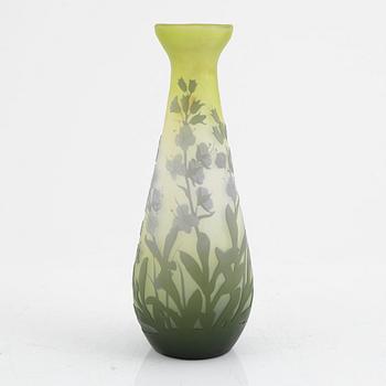 Emile Gallé, vase, glass, Art Nouveau, Nancy, France, early 20th century.