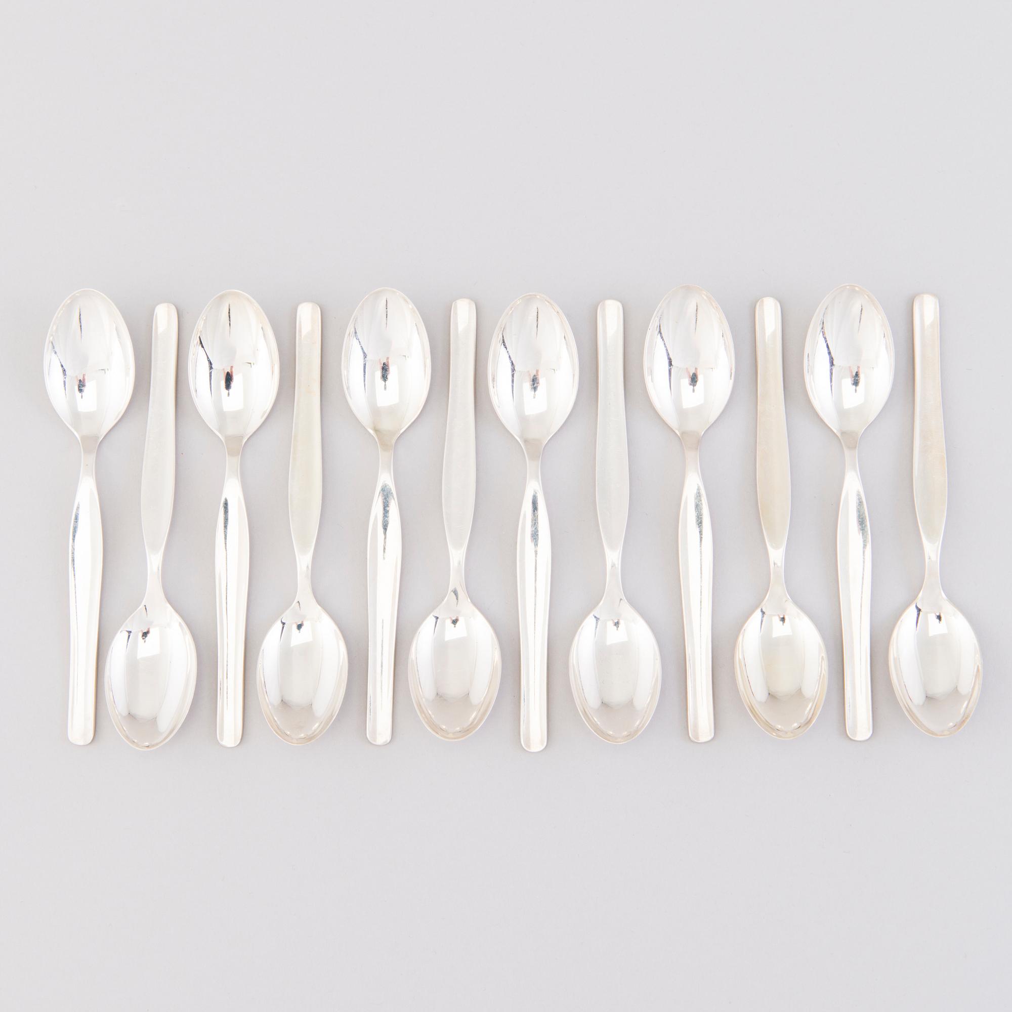 TAPIO WIRKKALA, KAFFESKEDAR, 12 st, sterling silver, "Tapio", Kultakeskus, Tavastehus 1969-70.