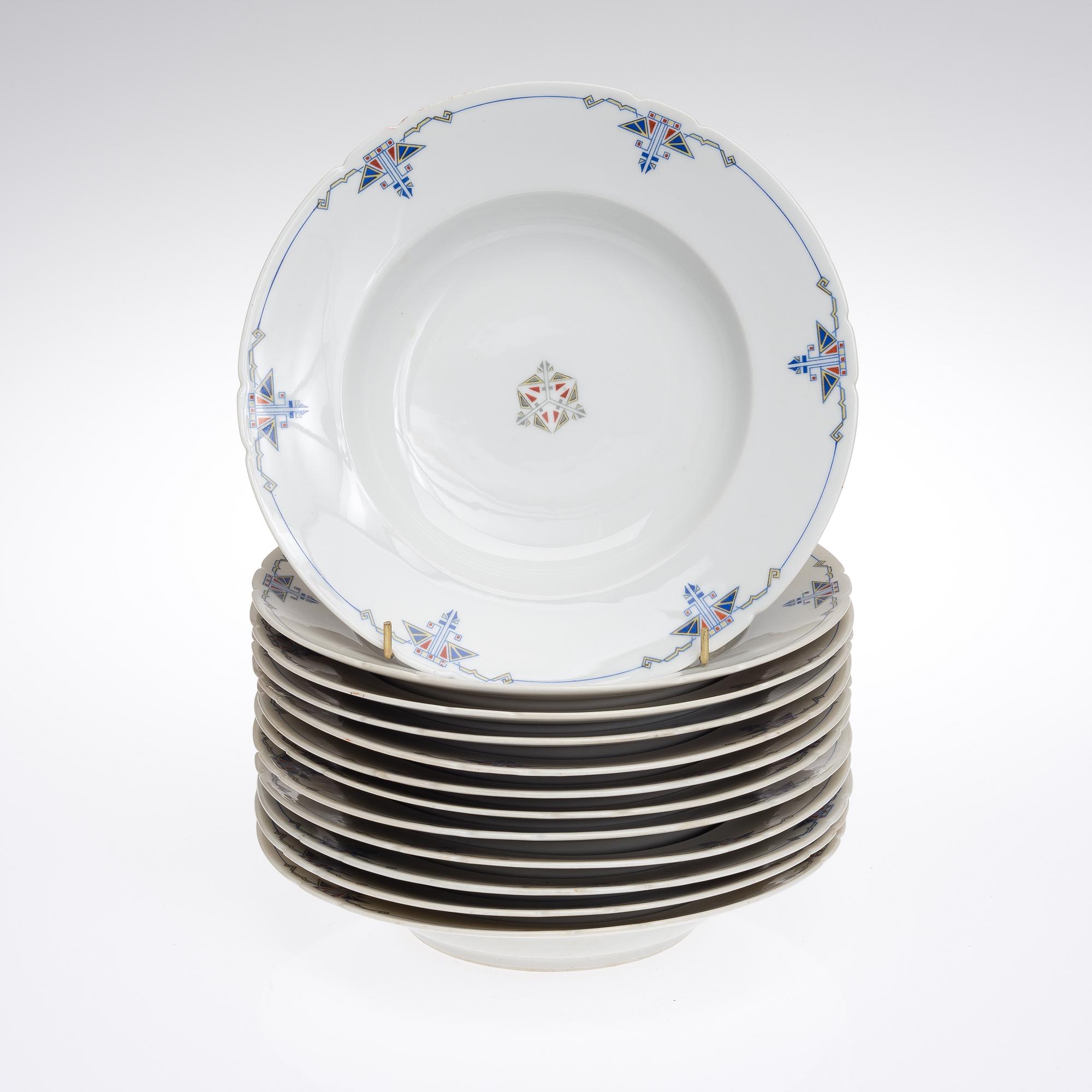 MATSERVIS, ca 64 delar, porslin, Weimar, Tyskland tidigt 1900-tal.