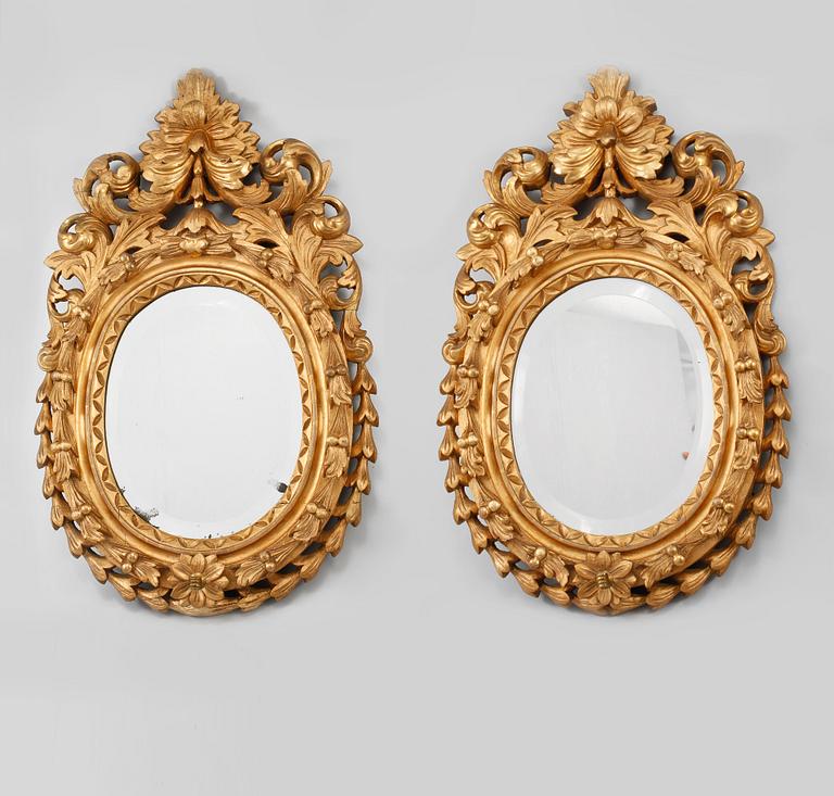 SPEGELLAMPETTER, ett par, barockstil, 1800-tal.