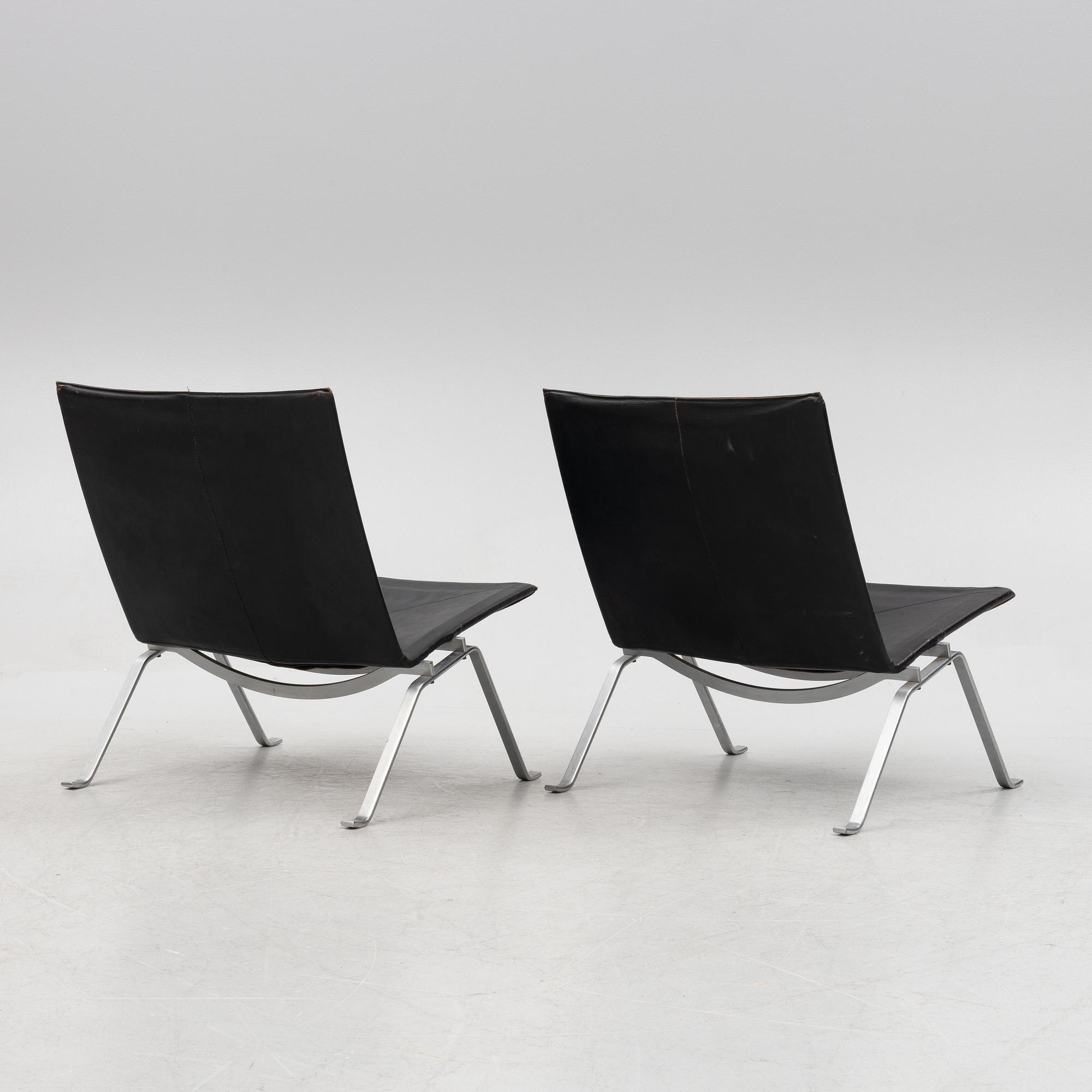 Poul Kjaerholm, a pair of "PK22"lounge chairs, Kold Christensen, Denmark.