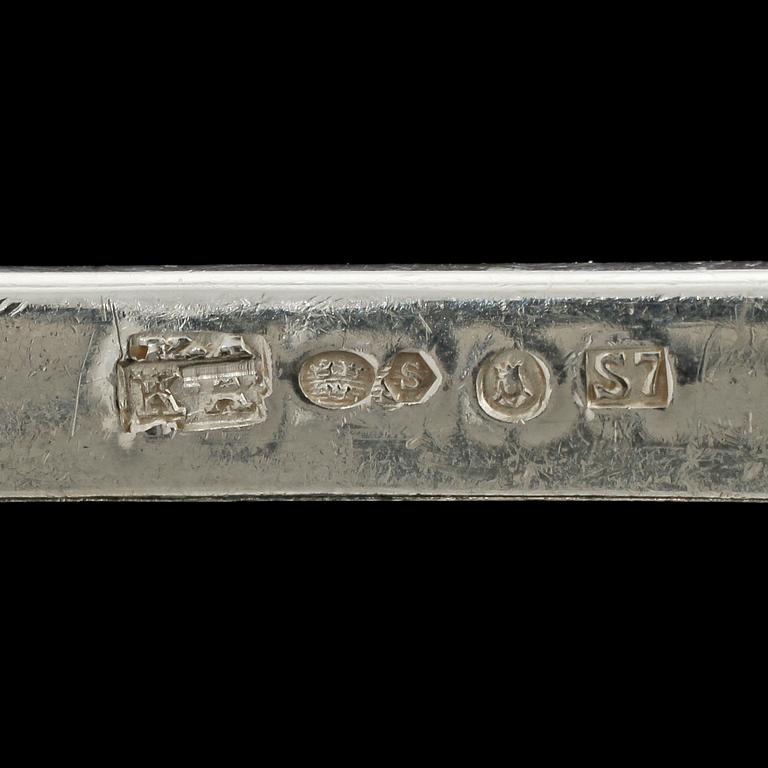 BESTIKSERVISDELAR, 56 st, silver, Karl Andersson, Stockholm, 1900-talets första hälft. Tot vikt 2300 g.