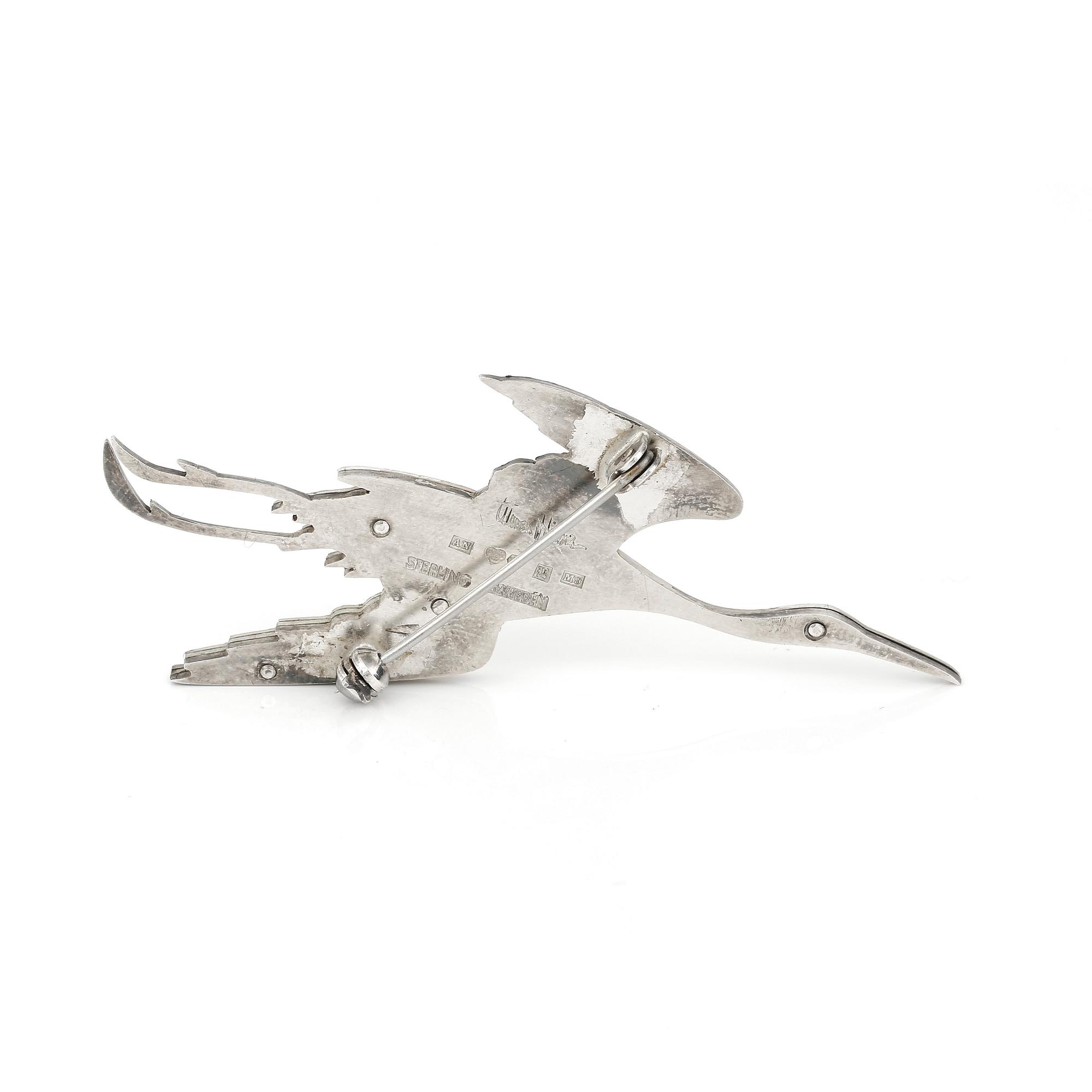 BROSCH, sterlingsilver, Wiwen Nilsson, Lund, 1962. Vikt ca 13g.